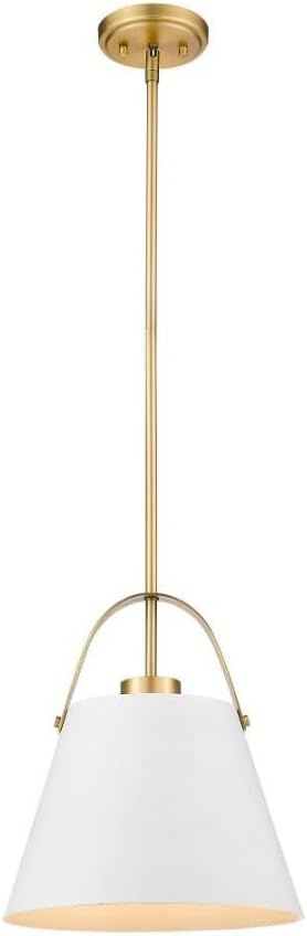 Z-Lite Z-Studio 1 - Light Pendant in  Matte White/Heritage Brass