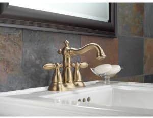 Delta Faucet Victorian Centerset Bathroom Faucet Brushed Nickel, Bathroom Sink Faucet, Diamond Seal Technology, Metal Drain Assembly, Stainless 2555-SSMPU-DST