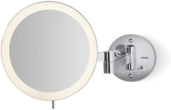 Chrome Wall-Mounted LED Magnifying Mirror with Selectable Light Temperature