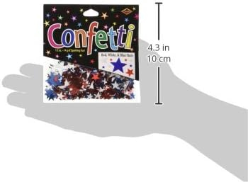 Beistle Red, White & Blue Stars Confetti, 4 bags of .5 oz (4/Pkg) Multicolored