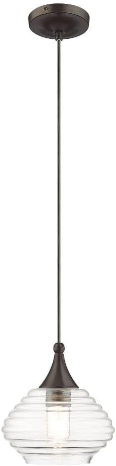 Livex Lighting Art Glass 1 - Light Pendant in  English Bronze
