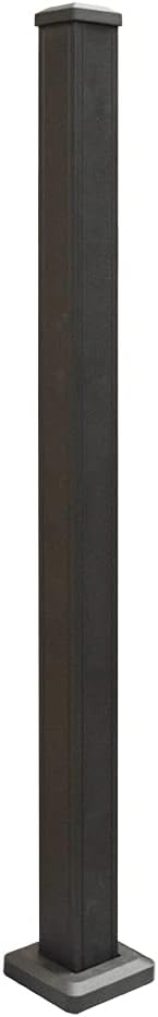 Weatherables 2-1/2-in x 2-1/2-in x 3-1/4-ft Textured Black Aluminum Deck Post