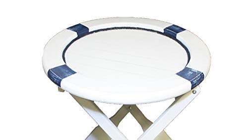 Nautical Life Ring Table - Wood With Paddle Legs for Beach House and Boats - Coastal Decor for Sailors - Perfect as Coffee and End Table