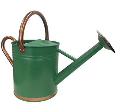 Gardener's Select Classic Metal Gardening Watering Can, Green w/ Copper, 0.92 Gallon