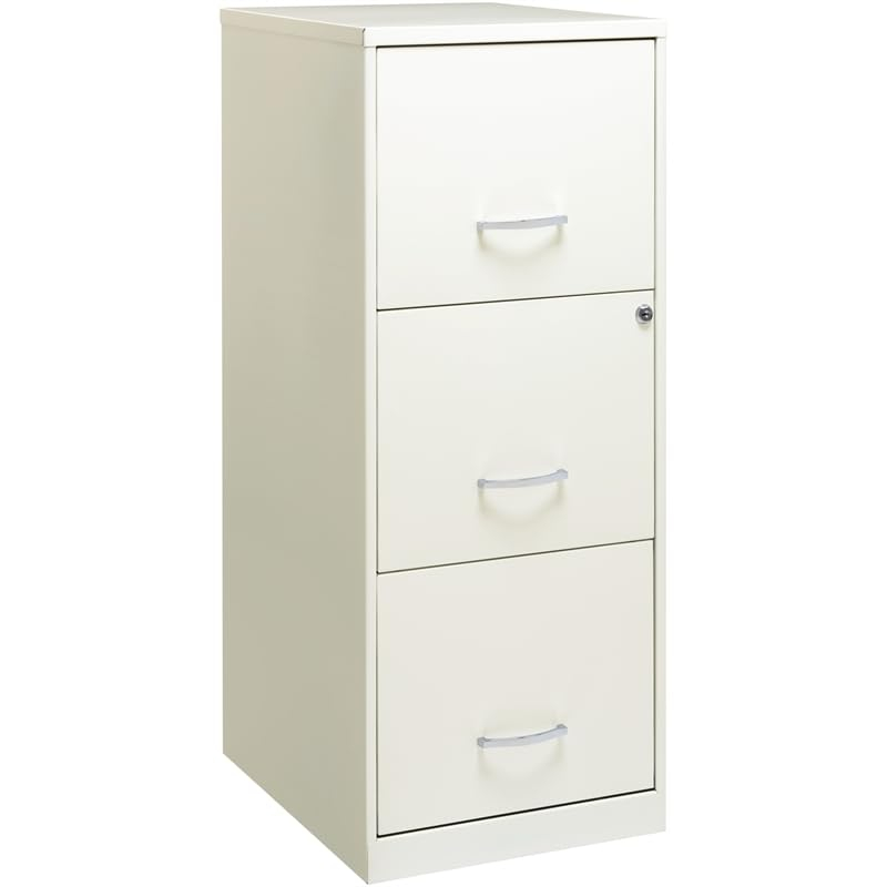Scranton & Co 18" 3 Drawer Vertical File Cabinet in Pearl White