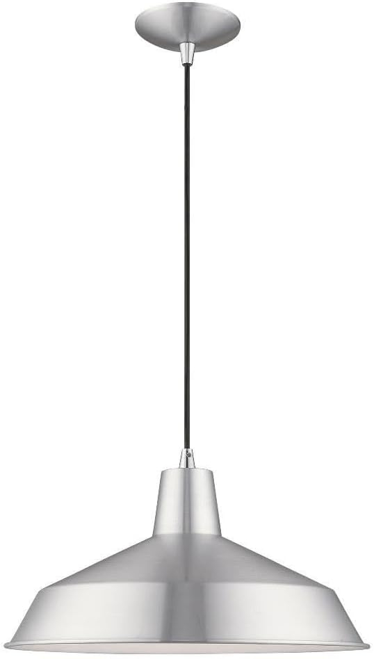 Livex Lighting Metal Shade 1 - Light Chandelier in  Brushed Aluminum