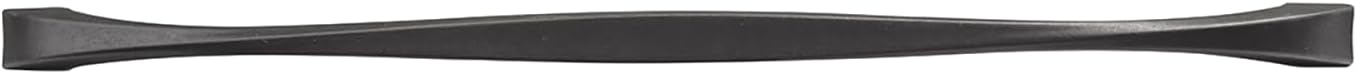 Hickory Hardware 1 Pack Solid Core Kitchen Cabinet Pulls, Luxury Cabinet Handles, Hardware for Doors & Dresser Drawers, 12 Inch Hole Center, Black Iron, Twist Collection