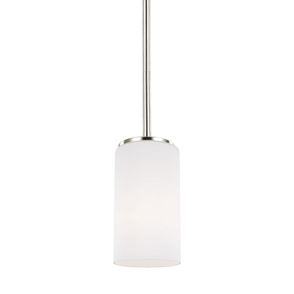 Alturas 1-Light Brushed Nickel Hanging Pendant with LED Bulb