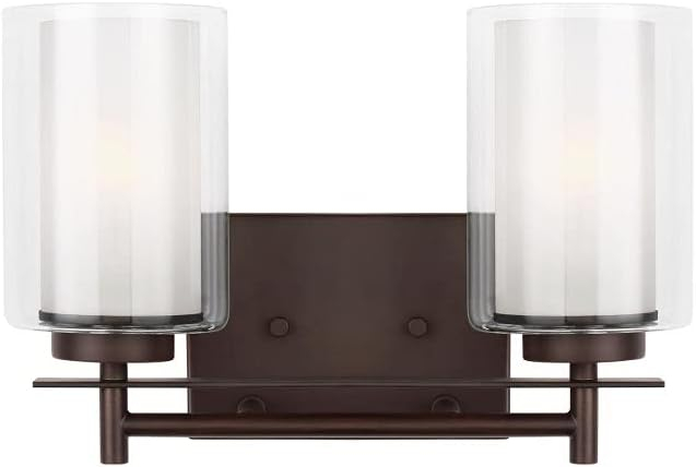 Generation Lighting 4437302-710 Elmwood Park Two - Light Wall/Bath Vanity Style Fixture, Bronze
