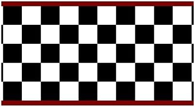 Checkered Flag Cars Wallpaper Border-9 Inch (Red Edge)