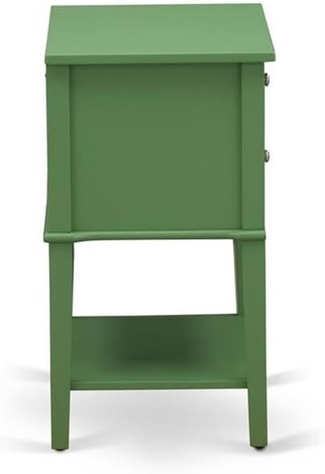 East West Furniture  Valencia Modern Wooden Nightstand with 2 Mid Century Wooden Drawers - Clover Green