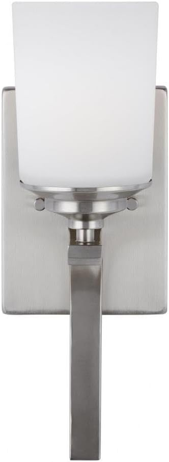 Kemal Brushed Nickel 15'' Energy Star Wall Sconce with Etched White Glass