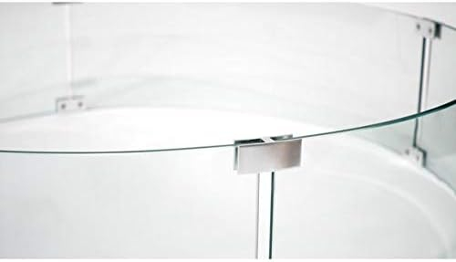 Clear Tempered Glass Round Fire Pit Wind Guard with Aluminum Brackets