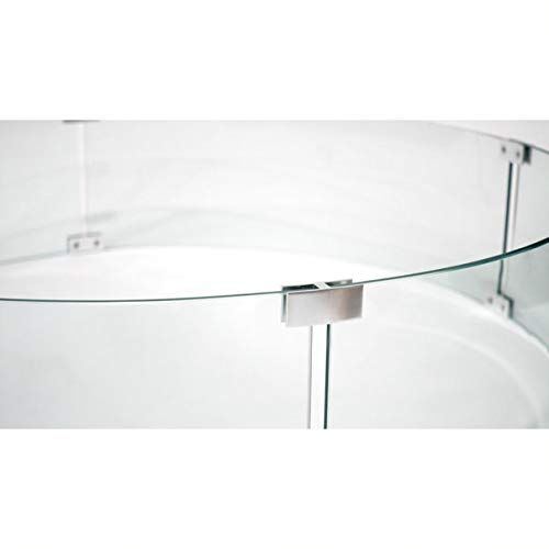 Clear Tempered Glass Round Fire Pit Wind Guard with Aluminum Brackets