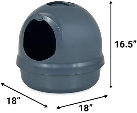 Petmate Booda Dome Plastic Enclosed Cat Litter Box with Dome Lid, Covered Cat Litter Pan, White