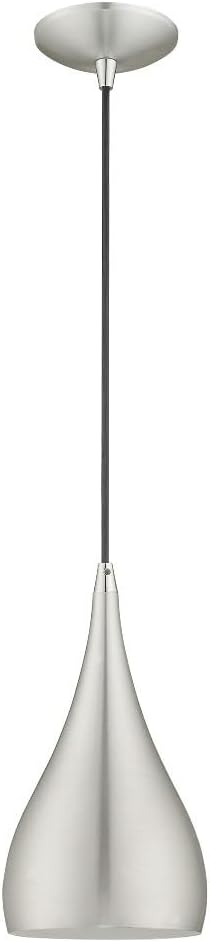 Livex Lighting Amador 1 - Light Pendant in  Shiny Dark Gray/Polished Chrome