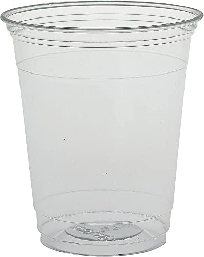 Clear Recyclable Plastic Disposable Cups, 12 oz