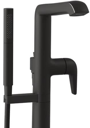 Polished Nickel Floor Mounted Tub Filler with Hand Shower