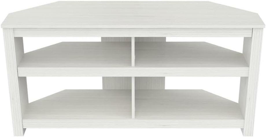 Inval 4-Shelf Corner TV Stand for TVs up to 60”, Washed Oak