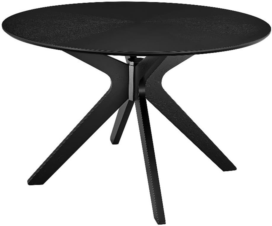 Modway Crossroads 47" Round Wood Dining Table in Black