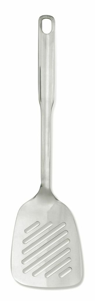 Polished Stainless Steel Slotted Turner, 13.5-Inch