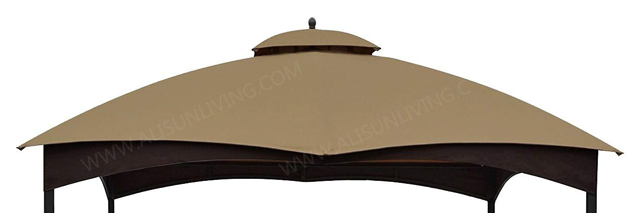 ALISUN Replacement Canopy Top for Lowe's 10' x 12' Gazebo #TPGAZ17-002C (Golden Brown Canopy Top Only)