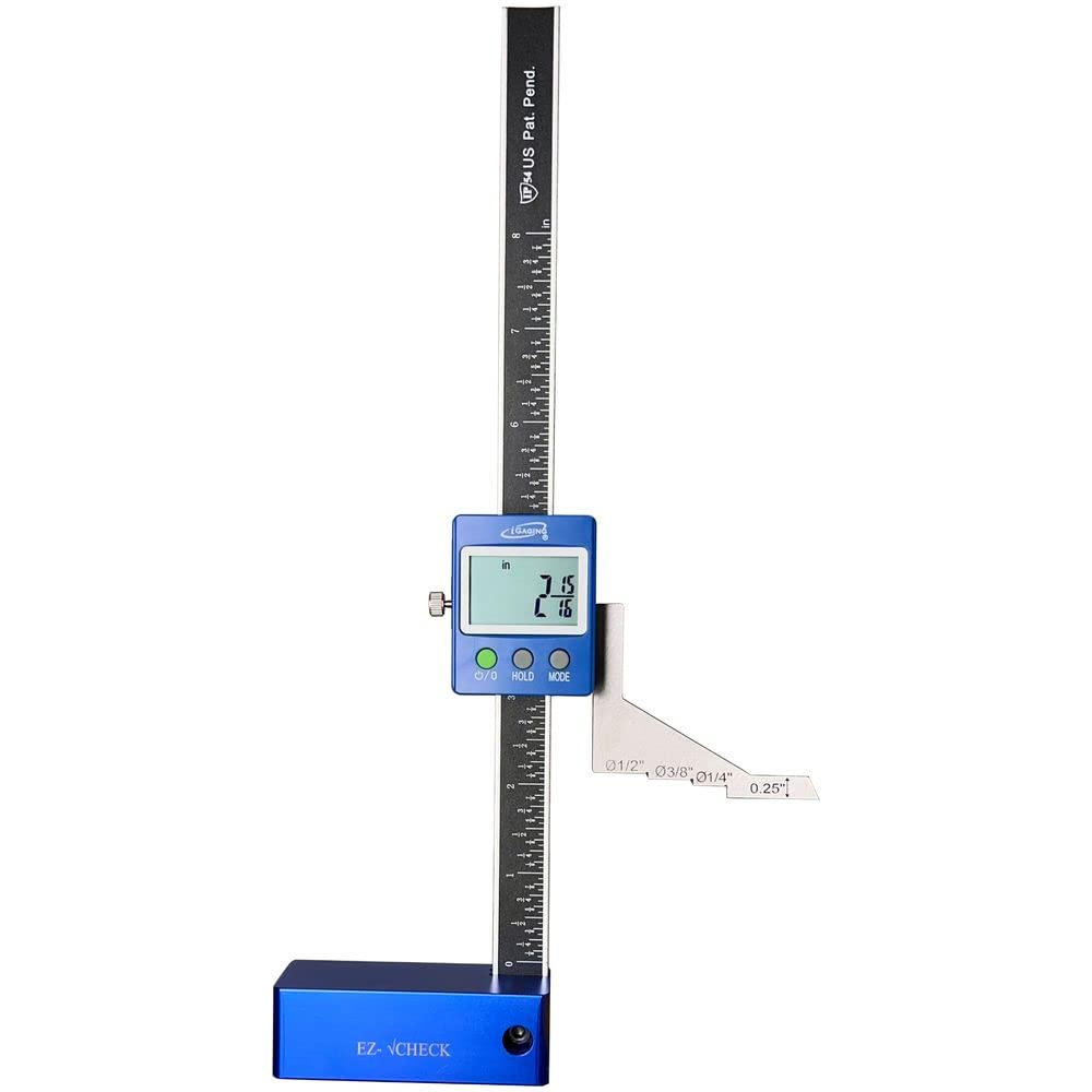 iGaging Digital 5" Height Gauge EZ-Check for Woodwork Router and Table Saw Adjustment
