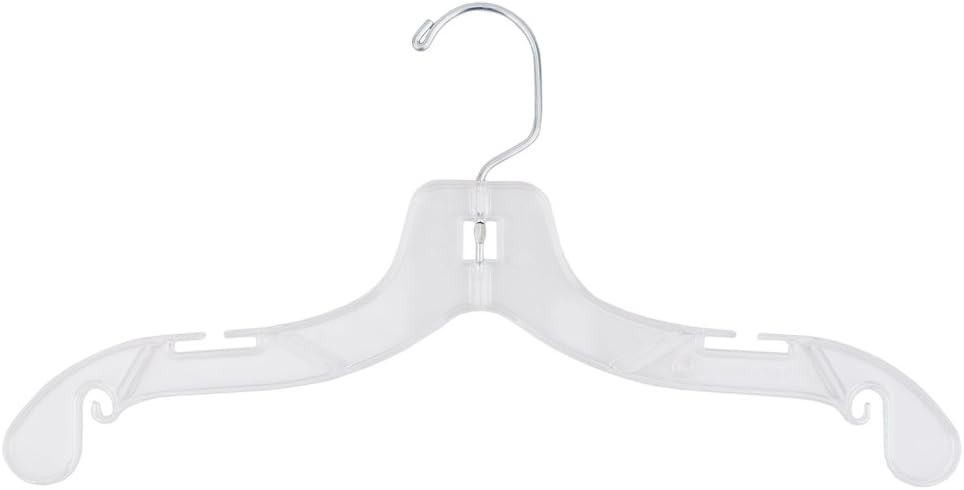 14 inch Clear Plastic Junior Dress Hangers - Case of 100