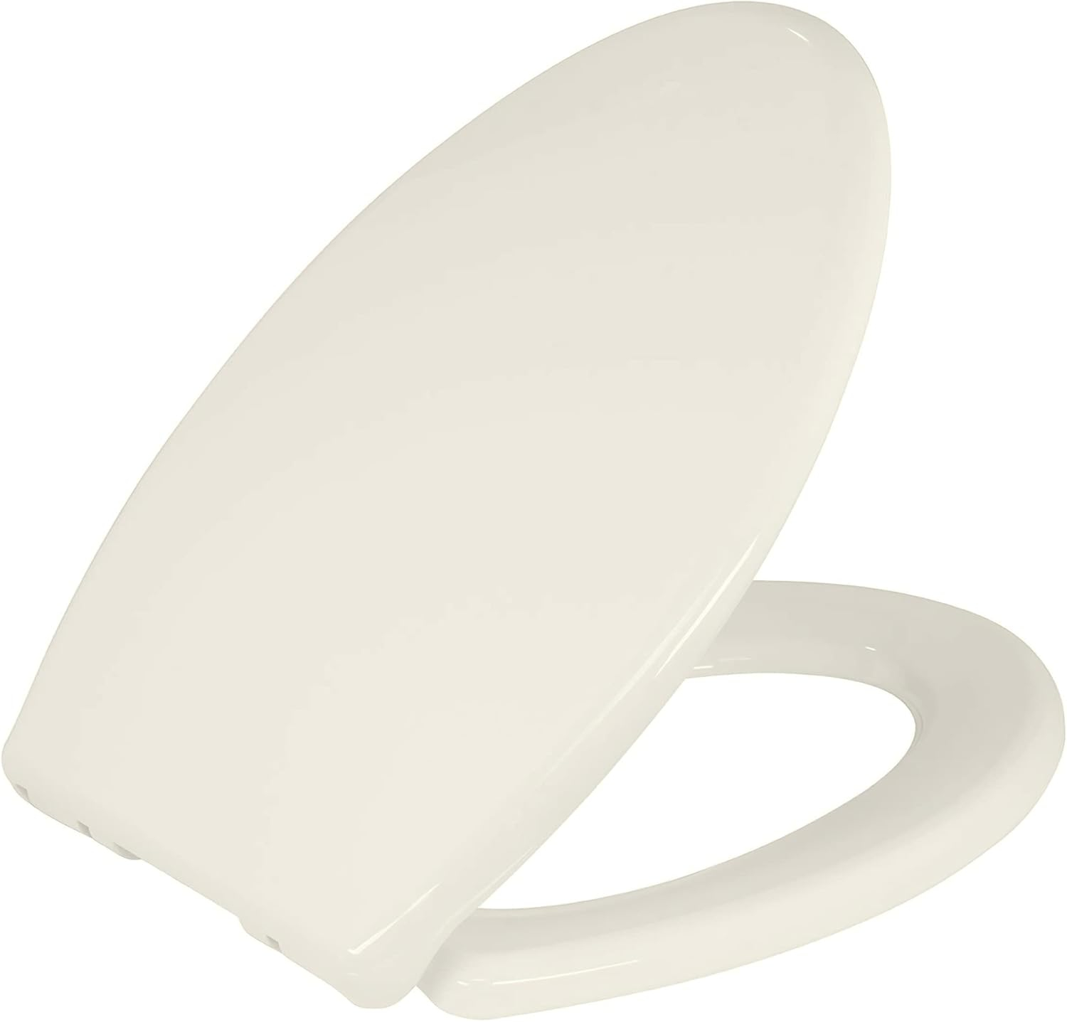 Elongated Toilet Seat BR501-01 Quiet Close, Stain-Resistant and Easy to Keep Clean, Heavy Duty, Fits All Toilet Brands, Executive Series -Biscuit/Linen