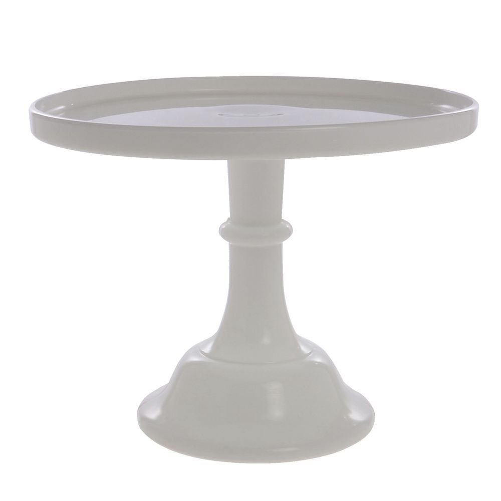 Elegant 10" Milk Glass Cake Plate Stand