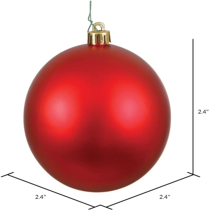 2.4 in. Red Matte Ball Christmas Ornament  24 per Bag