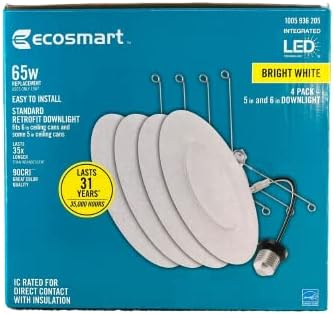 5/6 in. Integrated LED Recessed Retrofit Light Trim 3000K, (4-Pack)