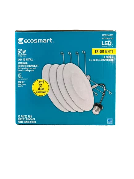5/6 in. Integrated LED Recessed Retrofit Light Trim 3000K, (4-Pack)