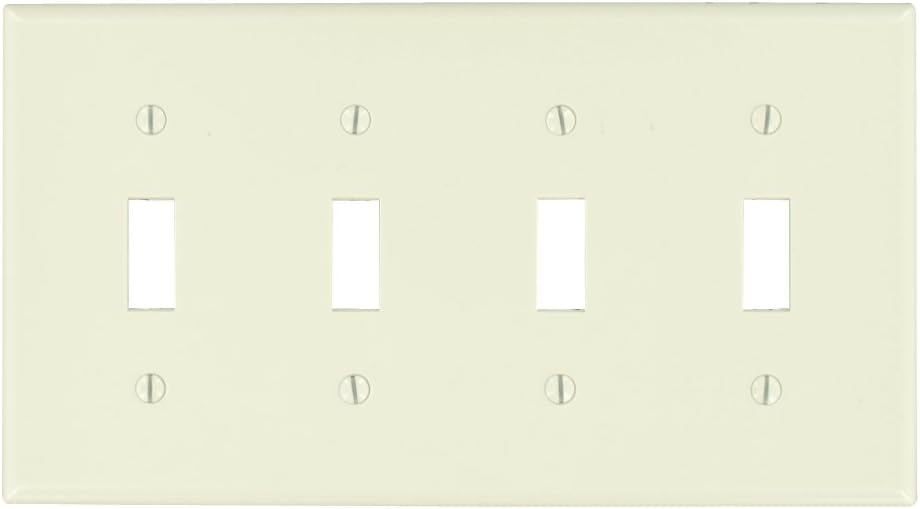 Leviton No Subject 4 - Gang Toggle Light Switch Standard Wall Plate