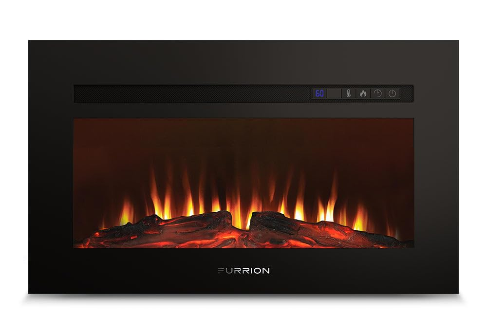 Lippert Components Lippert 689136 Built-in Electric Fireplace with Wood Platform-30, Black