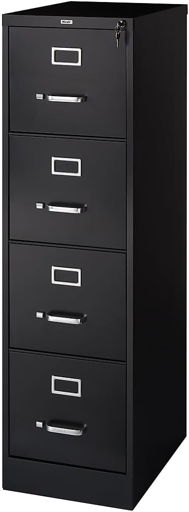 Staples Commercial 4-Drawer Vertical File Cabinet Locking Letter Black 22"D (22337D)