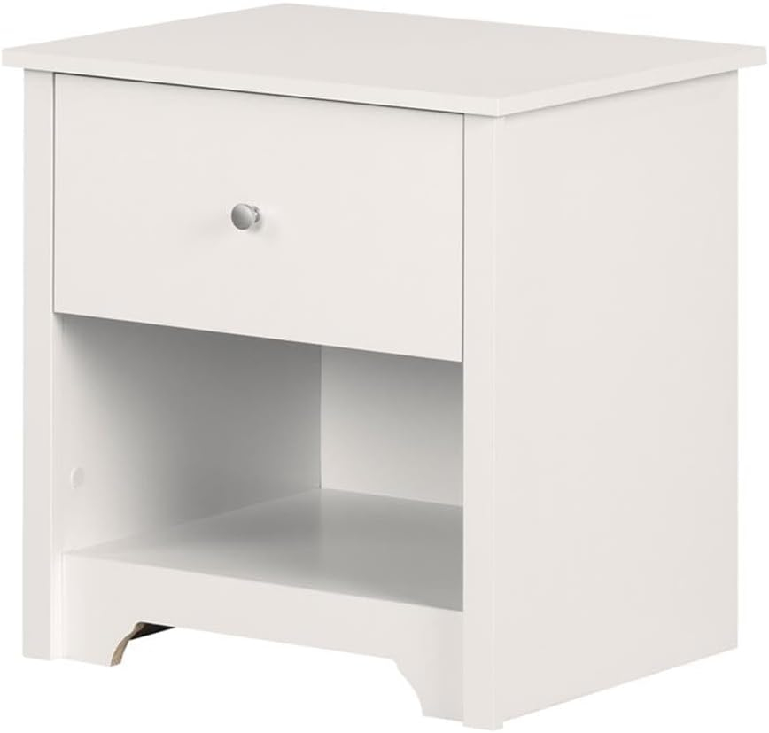 South Shore Vito 1-Drawer Nightstand - End Table with Storage White