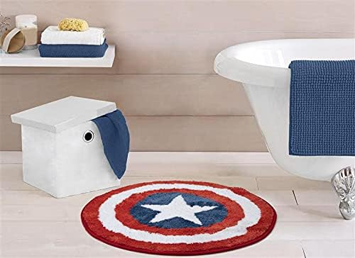 Marvel Avengers Captain America Shield 20"x30" 1 Pack Red, White and Blue Bath Rug, 100% Microfiber