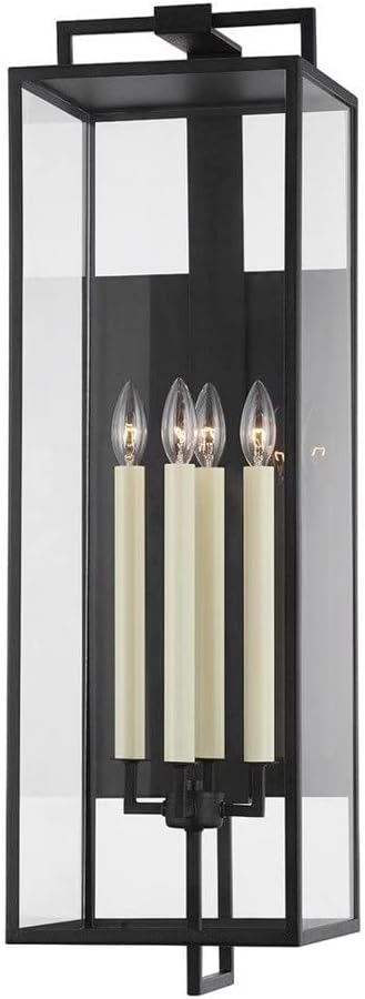 Troy Lighting Beckham 4 - Light Wall Light in  Forged Iron Clear Shade