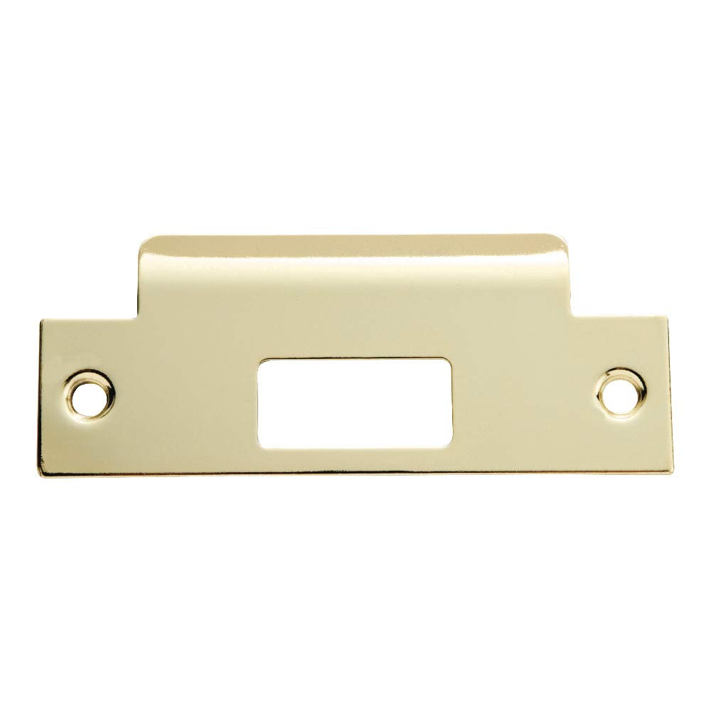 Polished Brass Large Lip Door Strike Plate for Interior Doors
