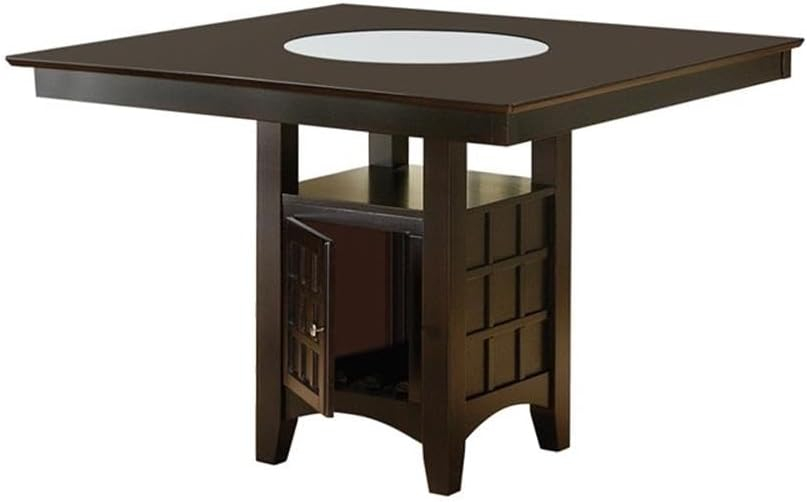 Coaster Company 7 Piece Contemporary Wood Storage Dining Table with Chair Cappuccino