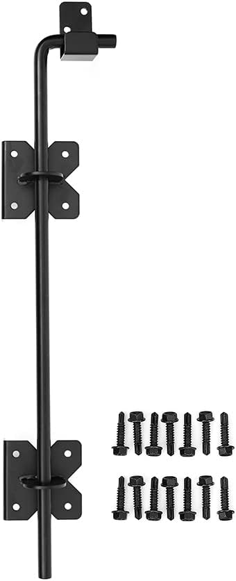 Heavy Duty 24 inch Cane Bolt Drop Rod Gate Drop Pin Steel Material -1 Pack mainly for Single Open Door