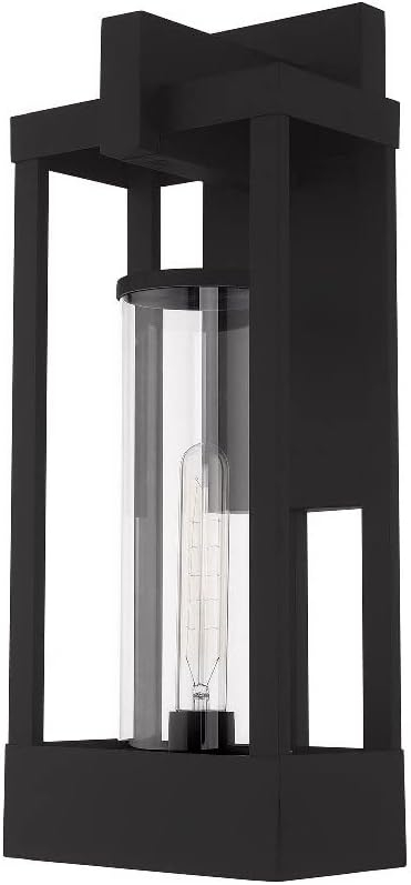 Livex Lighting 20993-04 Delancey - 20" One Light Outdoor Wall Lantern, Black Finish with Clear Glass