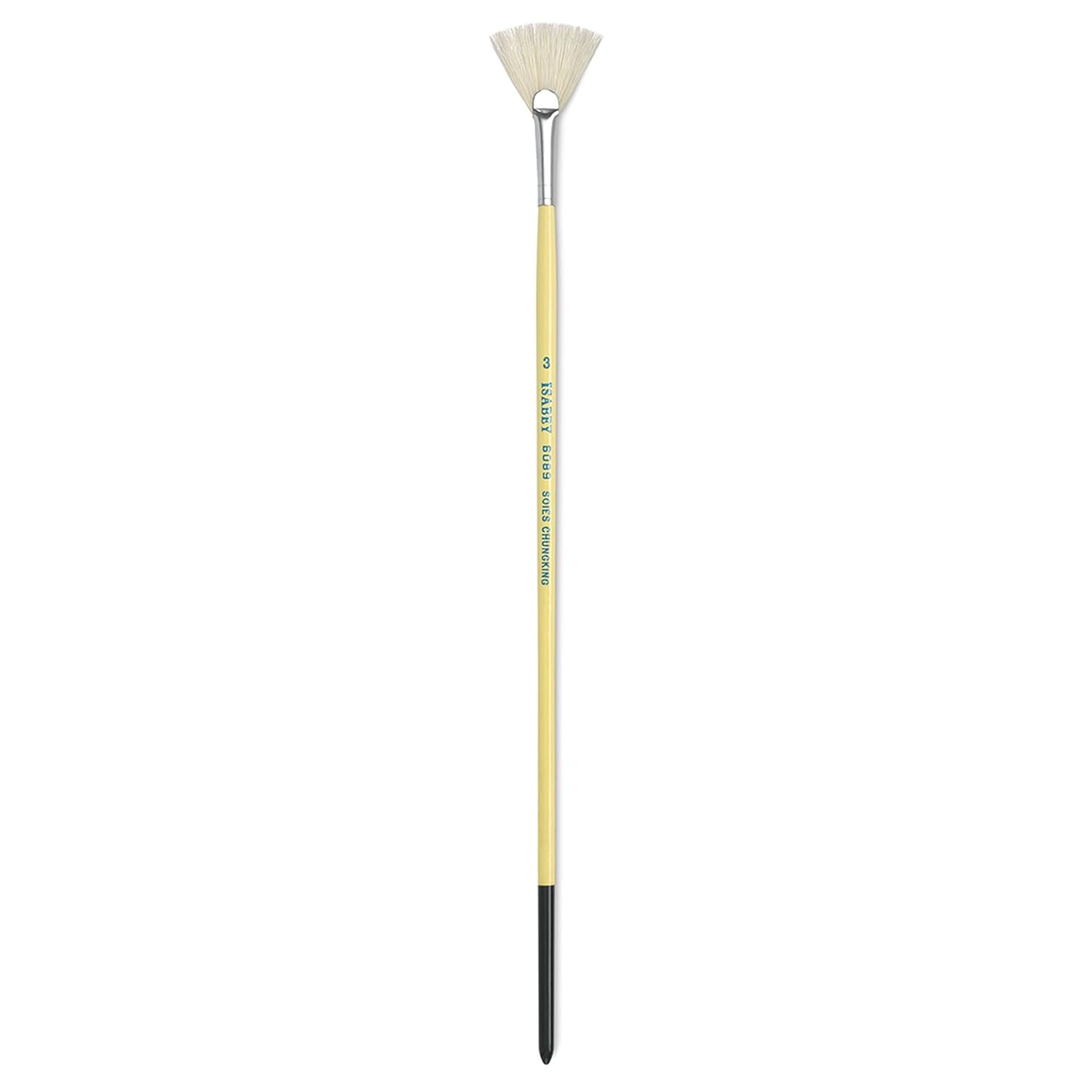 Yellow Handle Chungking Bristle Fan Brush for Oil and Acrylic