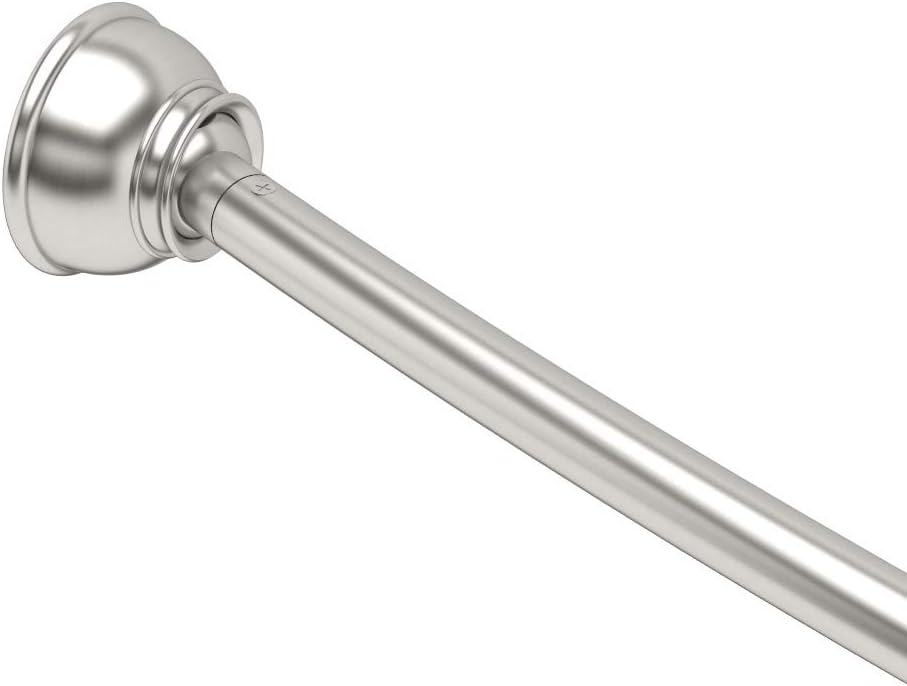 Hotel Comfort 42"- 72" Expandable Curved Shower Curtain Rod | Stainless Steel Shower Rod