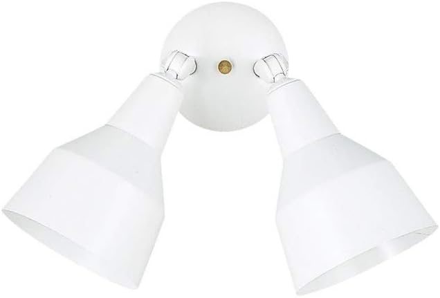 White Aluminum Dual Head Outdoor Flood Light