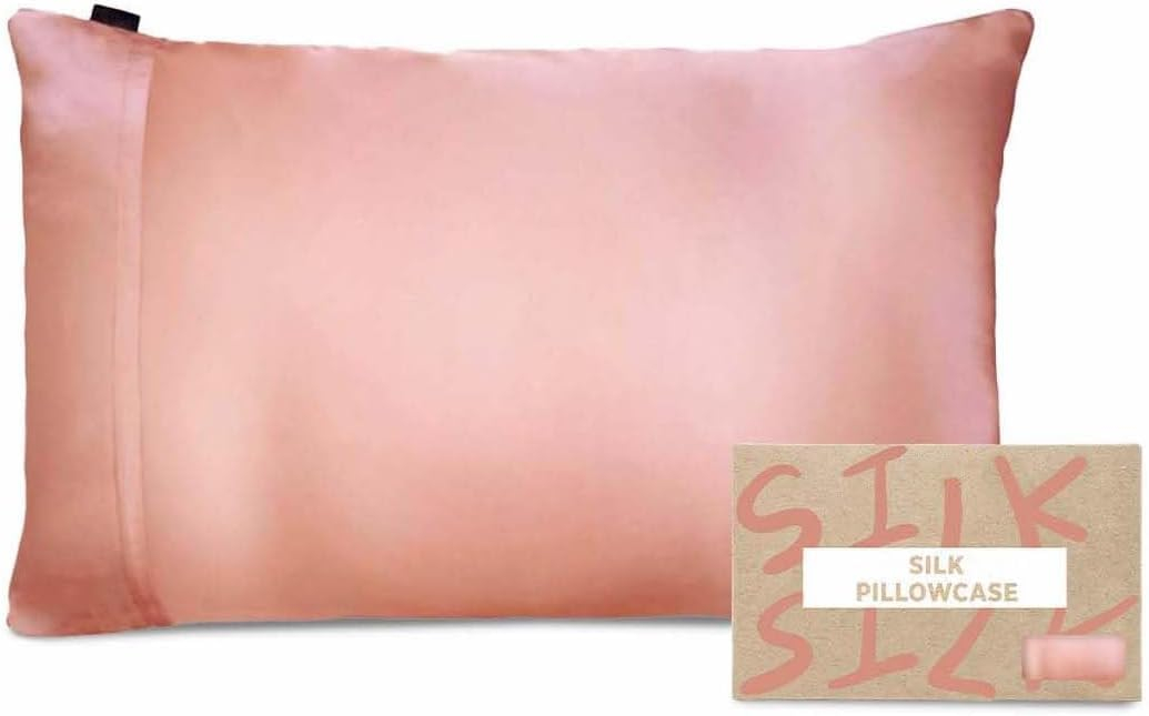 Discover Night LLC NIGHT Silk Washable Pillowcase - Luxury Mulberry Silk Pillow Covers for Skin and Hair Pink - King