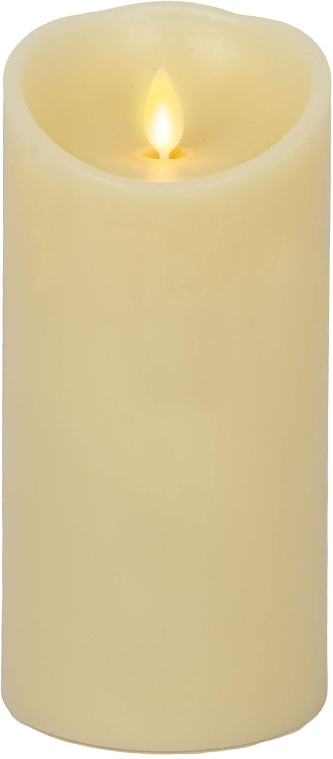 Luminara Flameless LED Candle, Moving Flame Pillar, Remote Ready, Timer, Battery Operated, Vanilla Honey Scented, Ivory (3.5 in x 7 in)