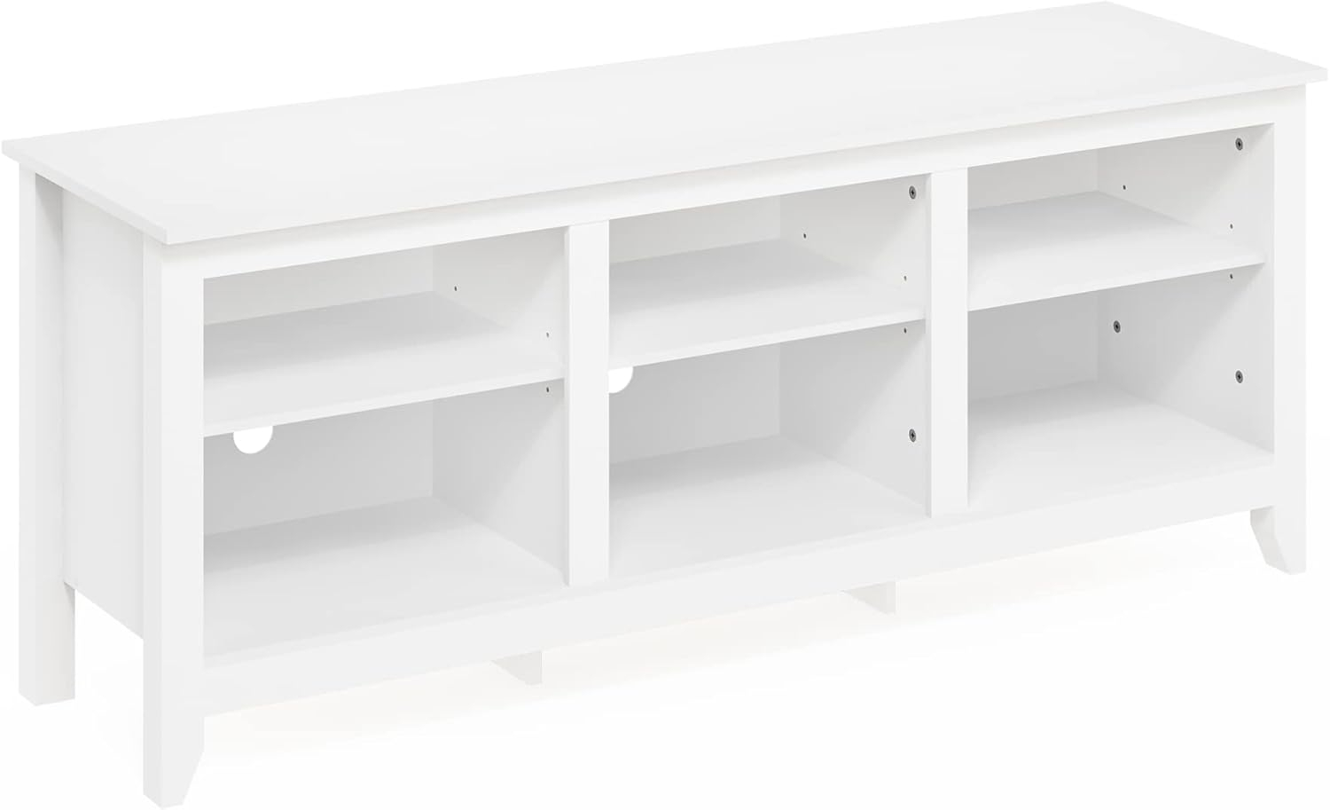 Furinno Jensen TV Entertainment Center for TV up to 65 Inch, Solid White