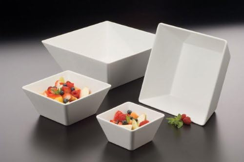 White Square Melamine 23-Ounce Serving Bowl
